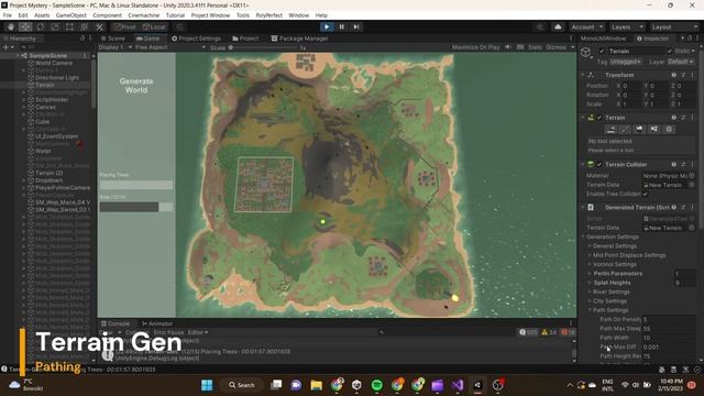 Devlog 1 - Terrain Generation for open world RPG