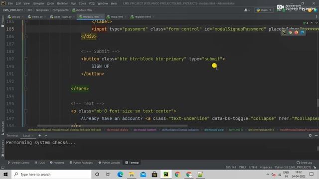 #5 Login and Registration System In Learning Management System Website Using Python Django #python3