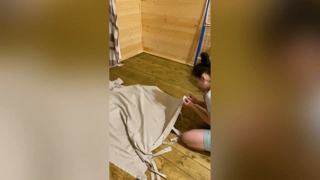 Шторы на нестандартные косые окна. dom_i_volki