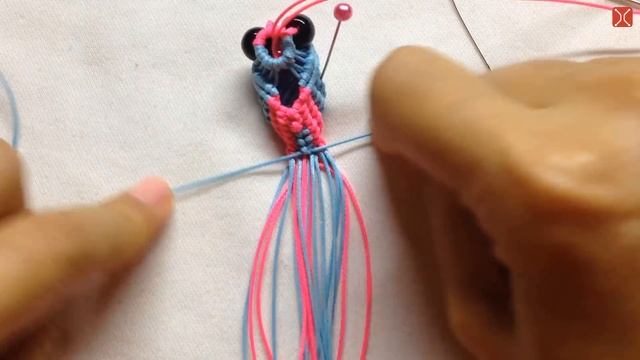 Macrame keychain tutorial - 3D KOI fish pattern - So cute and pretty macrame animal смотреть онлайн