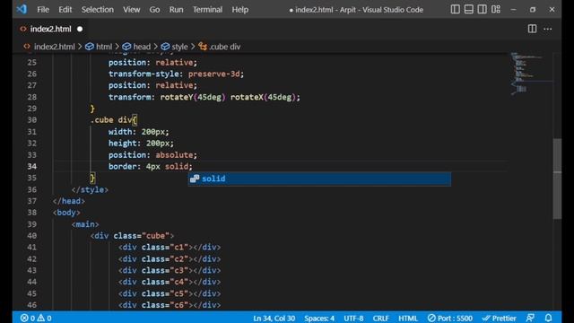 How to make 3d box in html and css | 3d cube using only css