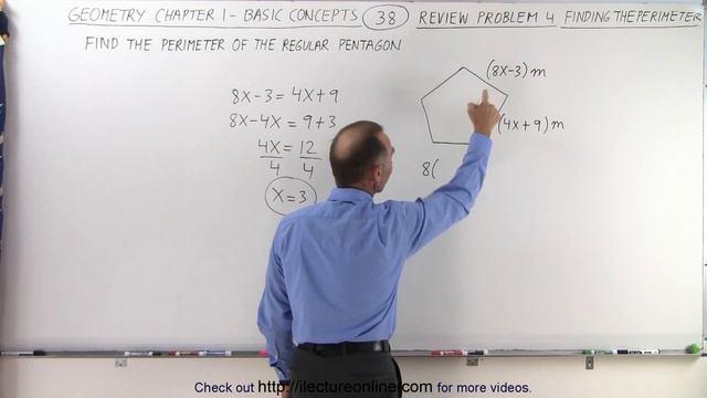 Geometry - Ch. 1: Basic Concepts (38 of 49) Review Problem 4: Perimeter=? of a Pentagon смотреть онлайн