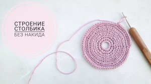 Строение столбика без накида. Вязание в раскол, за заднюю или переднюю полупетлю.