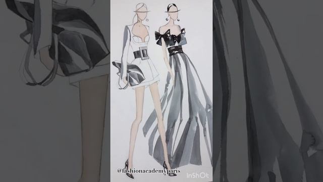 Fashion illustration inspired by Carolina Herrera ss21