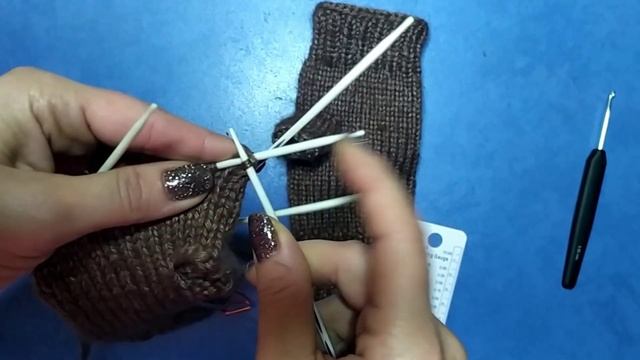 МК Митенки спицами для начинающих ( перчатки без пальцев)