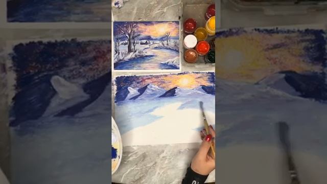 Рисуем зимний пейзаж с Татьяной Муромцевой смотреть онлайн