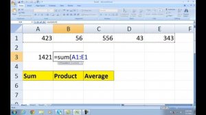 Excel 2007 Sum, Product, Average Formulas in Pashto part 14