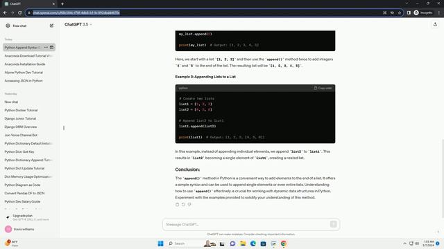 append syntax in python