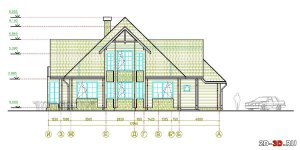 Проект в AutoCAD каркасного жилого дома 268,5 м.кв.