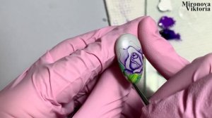 Как нарисовать розу на ногтях. Пошаговый МК. Рисунок гель лаками.