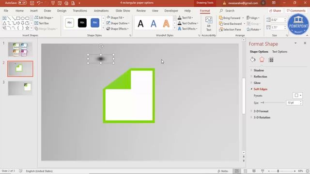 Create 4 Square shapes folded paper infographic design in PowerPoint | Free PPT