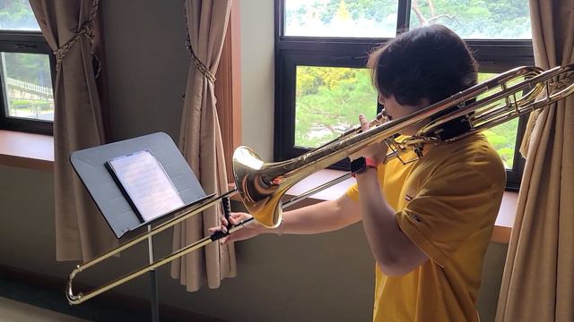 Bach Cello Suite No.2 prelude Trombone Jisoo Park. смотреть онлайн