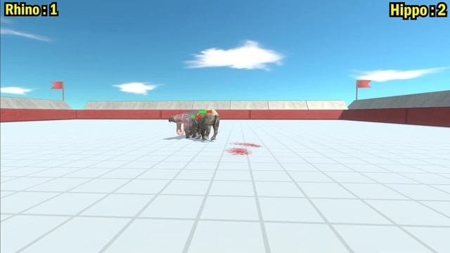 Battle Ability Rhinoceros Vs Hippopotamus ARBS Animal Revolt Battle Simulator