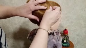 Прическа комель, с применением заколки краб.