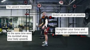 Single Arm Dumbbell Hang Squat Clean ( Взятие гантели с виса в сед )