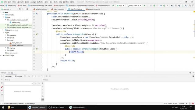 Pemrograman Piranti Bergerak (Android): 04-02 - Popup Menu смотреть онлайн
