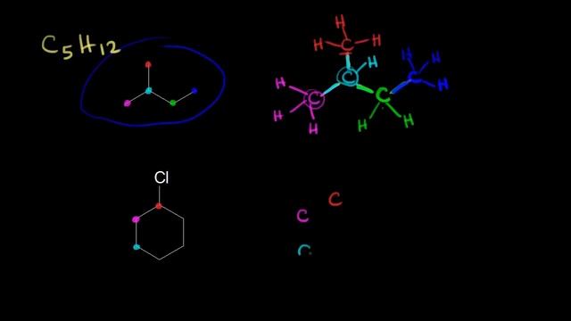 Bond-line structures | Structure and bonding | Organic chemistry | Khan Academy смотреть онлайн