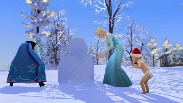 Беременная Эльза родила сына с малышкой, развлекающейся на Рождество с Анной Холодное повеселиться смотреть онлайн