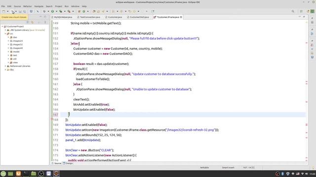 Java Swing with MySQL Step by Step 17  - Add Event Handle to Update Button