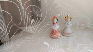 Фарфор Вербилки. Часть сервиза Радиоволны и статуэтки Катюша фестивальная.