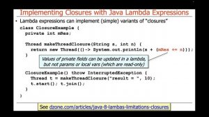 Implementing Closures with Java Lambda Expressions