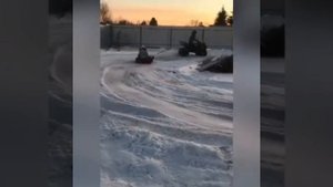 Квадроцикл с цепями зимой