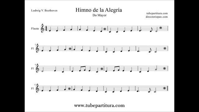 Ode to Joy Sheet Music flute sax violin trumpet viola clarinet soprano cello...Hymn Joy Music Score смотреть онлайн