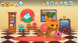 ? Котик Бубу прыгает на диванчике и фотографируется. Он хочет спать.