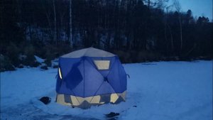 Зимняя рыбалка с ночевкой. Ленок, хариус.