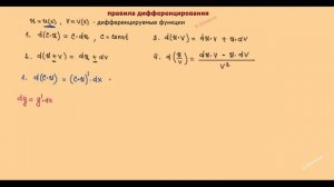 Производная 23. Отличие дифференциала от производной. Инвариантность формы первого дифференциала - 7