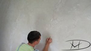 Венецианская штукатурка,детализация кисточкой. С нанесением воска.