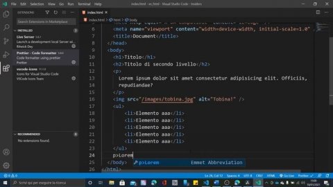 Visual Studio Code (VS Code + HTML/CSS) ITA