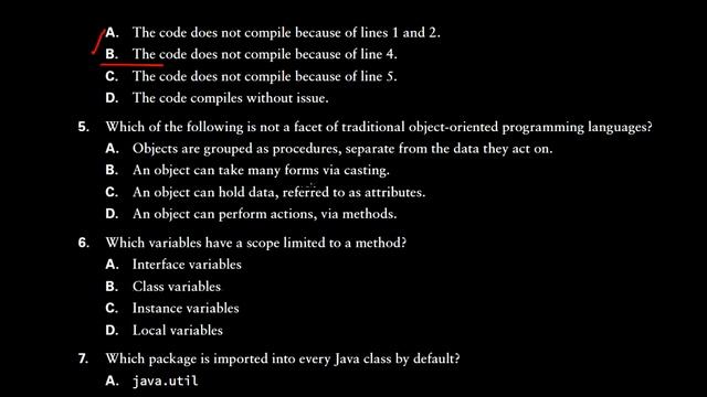 OCA JAVA SE 8 Programmer Guide Practice Test Chapter 1 # 1 - 10 смотреть онлайн
