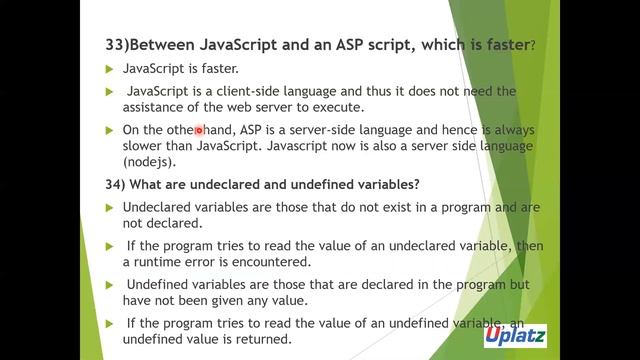 JavaScript Interview Questions and Answers | Become a Full Stack Web Developer | Uplatz
