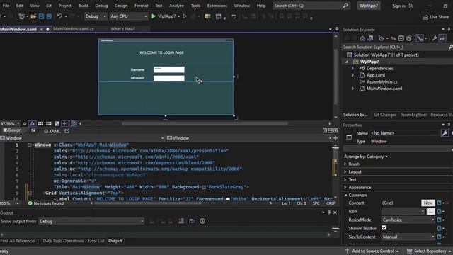 WPF In Visual Studio 2022 (Design XAML Login Page)