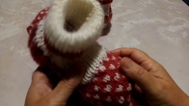 Следки Деда Мороза спицами смотреть онлайн