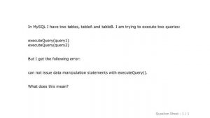 MySQL : Cannot issue data manipulation statements with executeQuery()