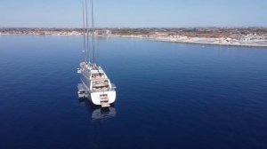 Drone video of the area around Ayia Thekla church close to the Ayia Napa marina