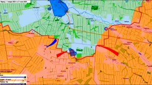 Карта боевых действий на Запорожском направлении с июнь 2023 года по июнь 2024 года