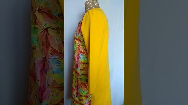 Трикотажное платье "Солнечный клён" сшито из трикотажа (футер 2-х нитка с лайкрой). смотреть онлайн