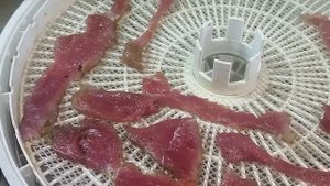 Мясные чипсы из мяса. Это отличный перекус и удалить жажду голода.