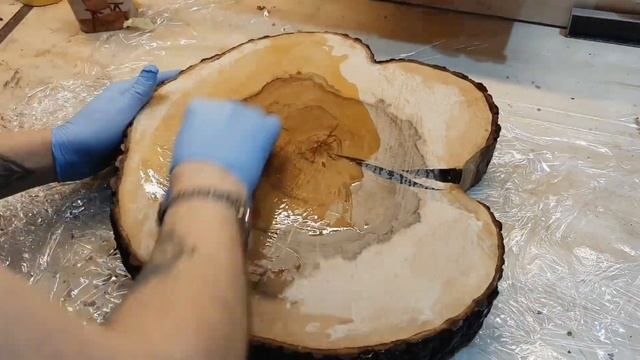 Журнальный стол из спила клёна.Timelapse