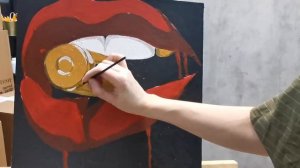Интерьерная картина Поп - Арт.  Как нарисовать губы.