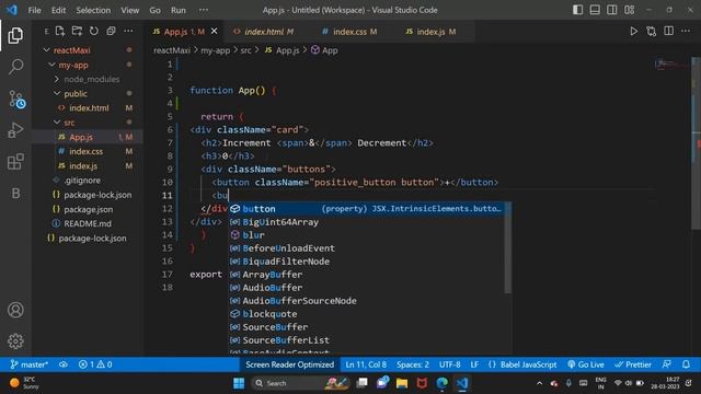 React.js Mini Project 2023 | ReactJS Hooks | useState( ) | JSX