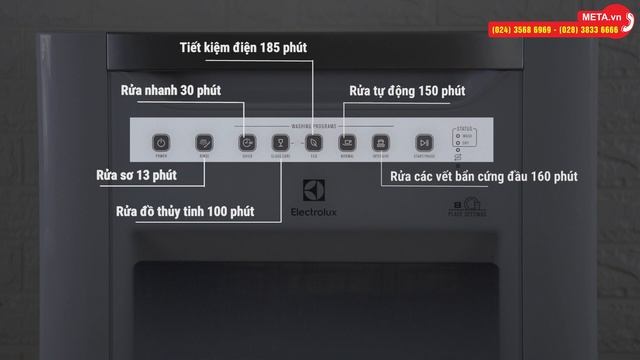 Máy rửa bát Electrolux ESF6010BW, 6 chương trình rửa, bảng điều khiển cảm ứng, 1.480W | META.vn смотреть онлайн
