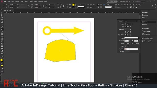 Adobe InDesign For Beginners in Urdu Hindi | Line Tool | Pen Tool | Strokes and Paths | Class 13 смотреть онлайн