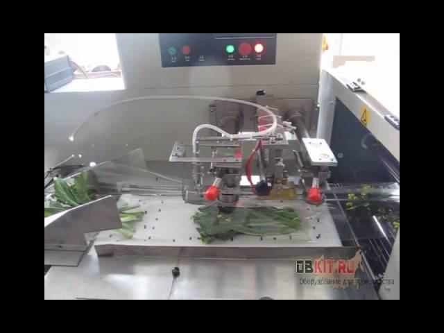 Упаковка зелени без подложки на упаковочной машине OB 600X на сервоприводах смотреть онлайн