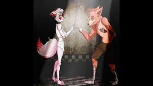 Мангл и Фокси под фонарем