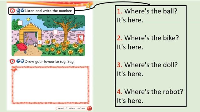 Kid's Box Starter - Unit 4 - My Toys - 6 - Listen and write the number. смотреть онлайн