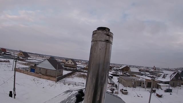 Правильный дымоход. Почему не нужен зонтик-грибок ! Тяга улучшилась.